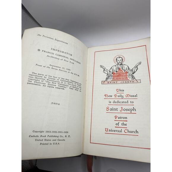 Saint Joseph Sunday Missal 1953 JHS Confraternity Issue Genuine Leather - Picture 2 of 6